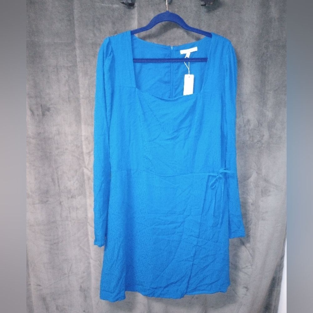 Copper Key Royal Blue Square Neck Long Sleeve Dress Size XXL NWT